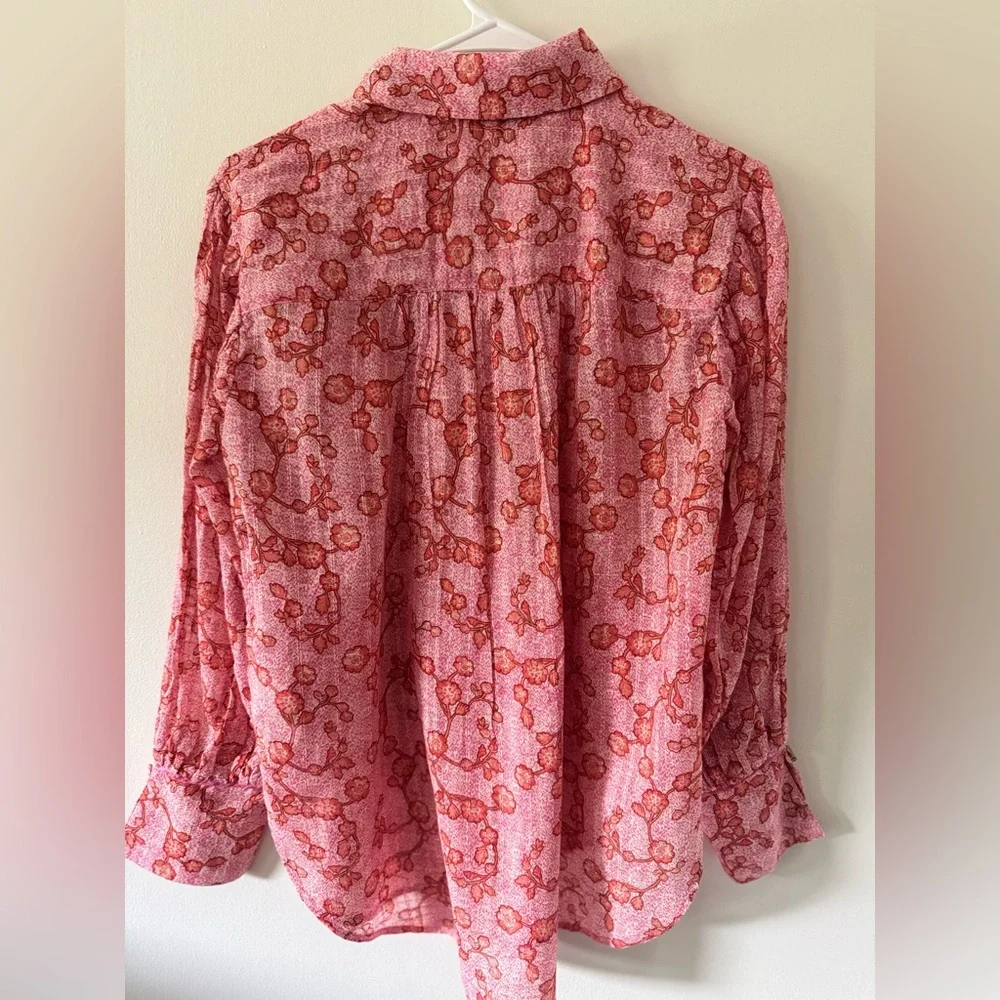 Sam Edelman Women's Nora Pleated Buttoned-Front Top Size S - Picture 4 of 5